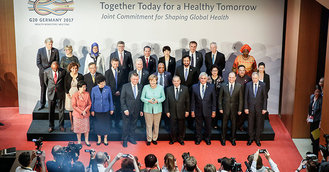 Working together to protect the world against health risks was a key issue at the meeting.
Photo: Bundesregierung/Denzel 
