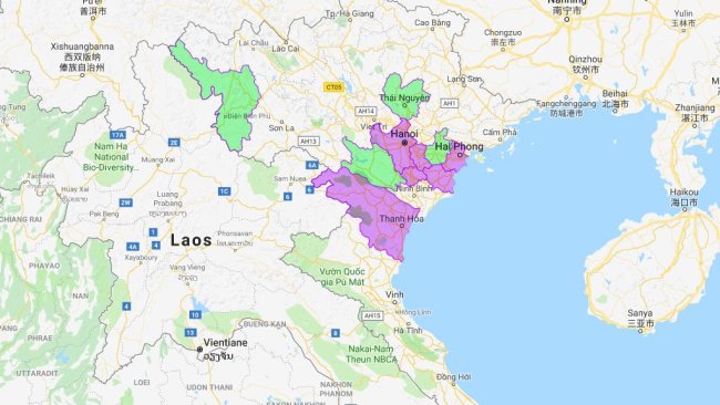 Províncias afectadas pela PSA (novas províncias a verde).