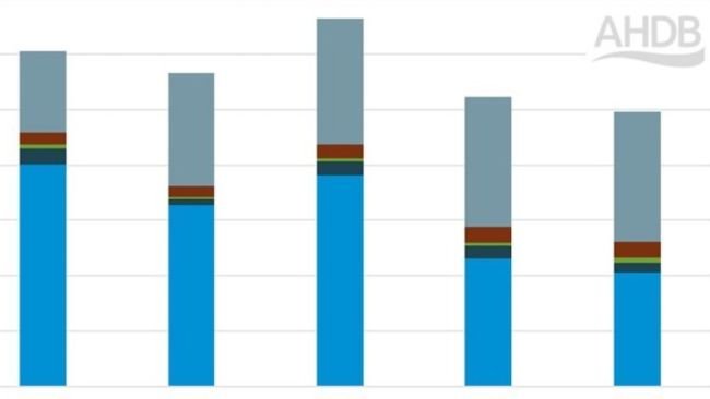 Exportações de carne suína do Reino Unido no primeiro trimestre por produto. Fonte: HMRC AHDB compilado pelo Trade Data Monitor.