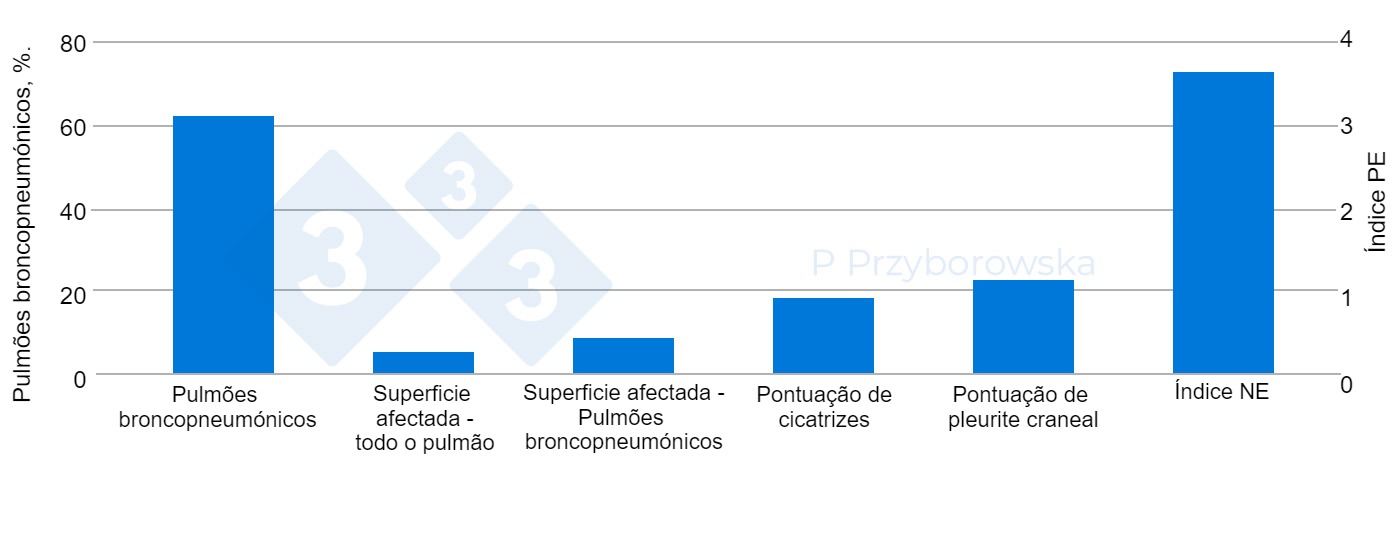 <p>Figura 3. Os resultados da inspecção pulmonar são apresentados em forma de gr&aacute;fico.</p>
