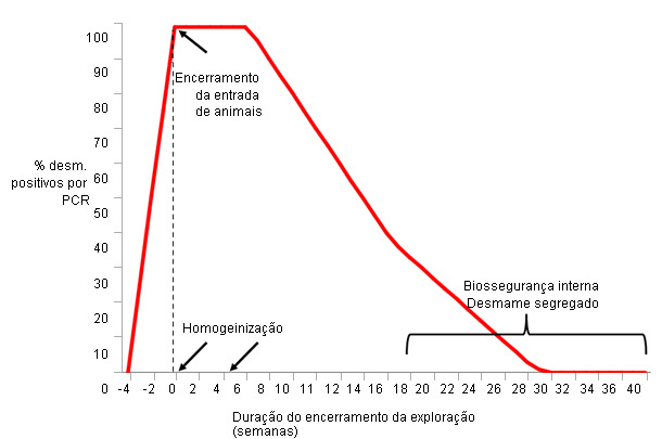 Example of procedures and wean-pig PRRSV detection during herd closure