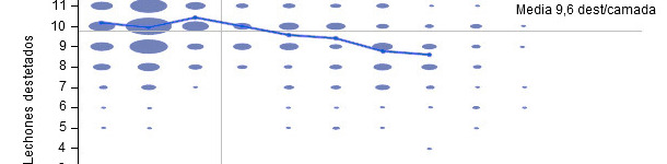 Número de destetados por parto en los 6 meses anteriores 