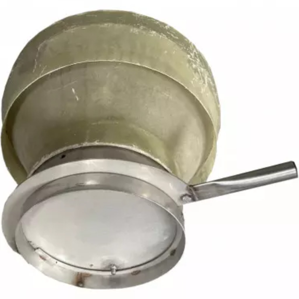 Chiusura manuale in acciaio inox per silo in poliestere verde da 2500 kg