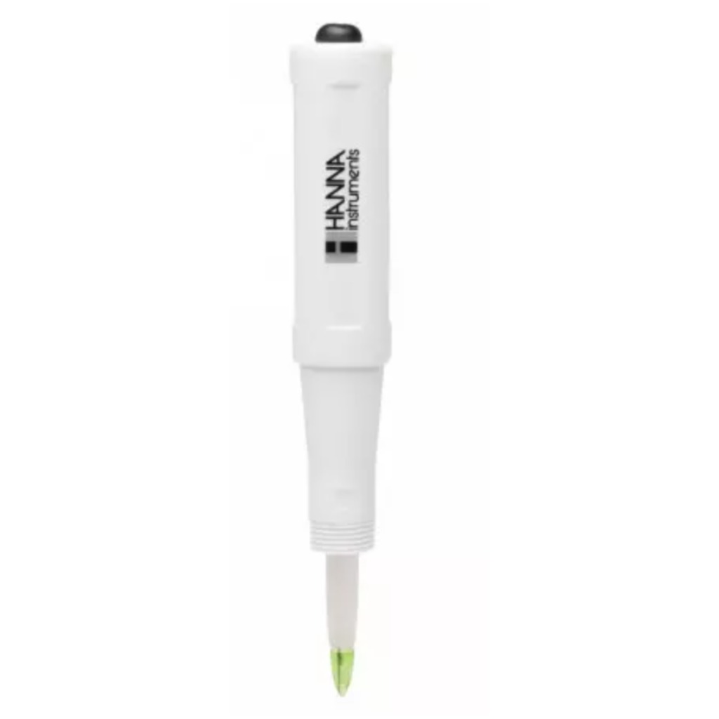 Eletrodo de pH/temperatura Hanna FC2323, ponta cônica, corpo de PVDF para carne e produtos sólidos