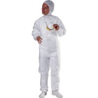 Fato Macaco de Polipropileno Branco Com Capuz Fato Macaco de Polipropileno Branco Com Capuz
