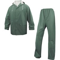 Conjunto de chuva casaco e calças de poliéster impregnado PVC Conjunto de chuva casaco e calças de poliéster impregnado PVC