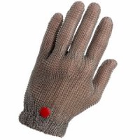 Luva curta de malha INOX, fecho de molas Luva curta de malha INOX, fecho de molas